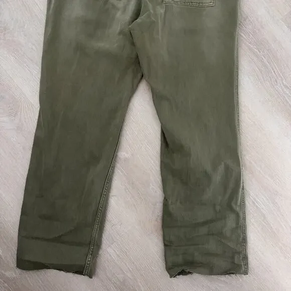 Anthropologie Pilcro Cargo Pants Olive Green Raw Hem Size 32 - Picture 7 of 7
